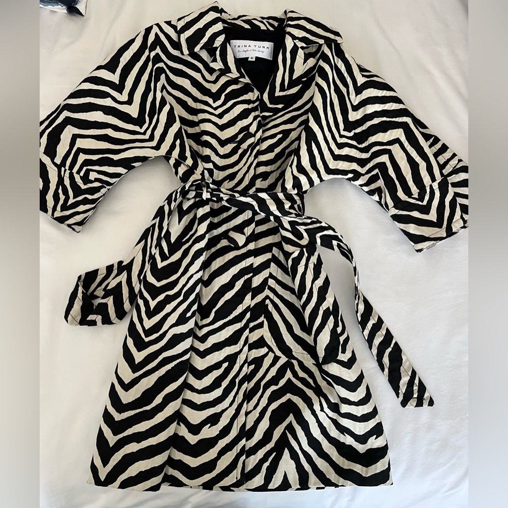 Trina Turk Zebra Print Jacket Sz 6